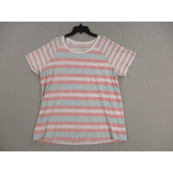 Torrid Striped Classic Fit Cotton Raglan Sleeve T-Shirt Size - 2 - Picture 1 of 7
